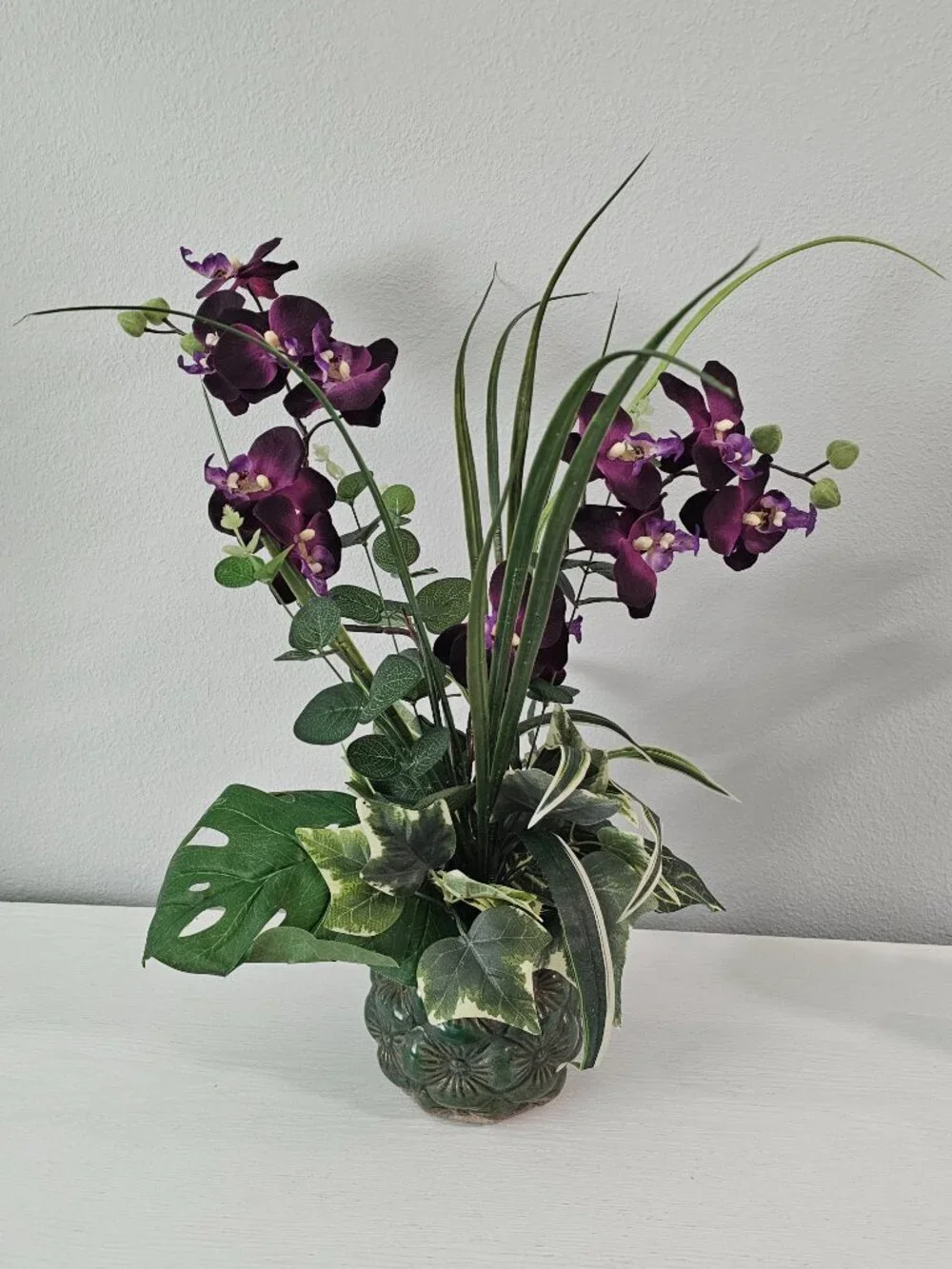 Artificial Orchid Plants Deep Purple - Lot of 2